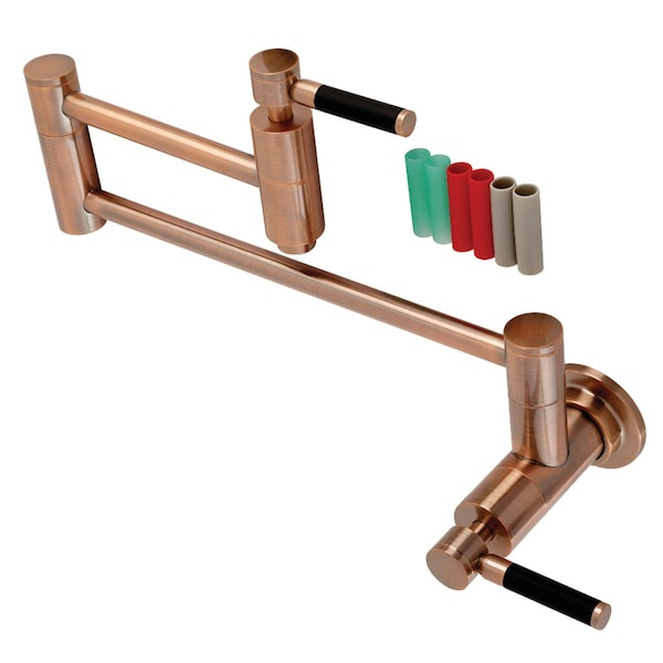 KS810DKLAC Concord Wall Mount Pot Filler Kitchen Faucet, Antique Copper